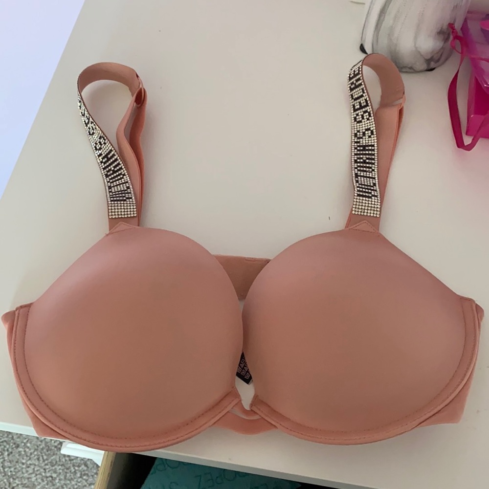 Pink Victoria secret rhinestone bra